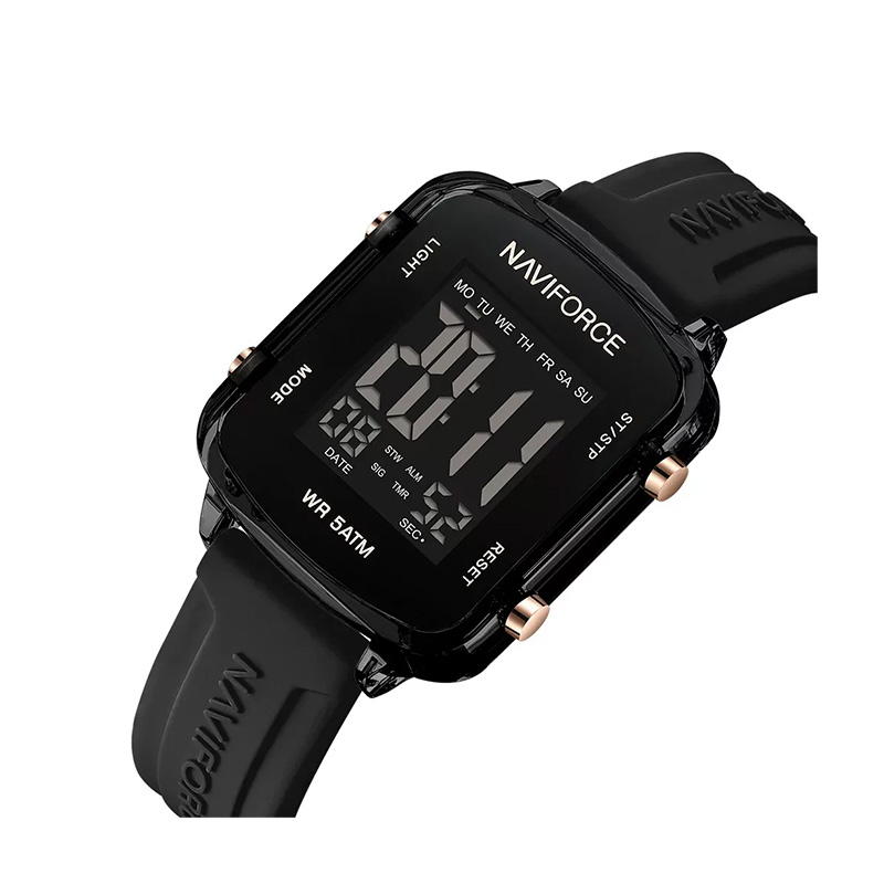 Picture of Naviforce 7120 Women's Elegant Quartz Watch – Black Dial with Black Leather Strap