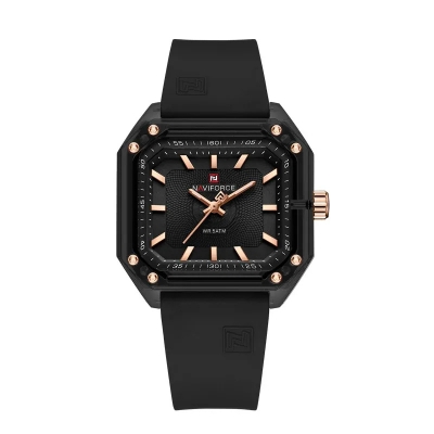 Picture of Naviforce 7106 Women's Classic Quartz Watch – Black Dial with Leather Strap