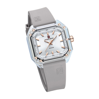 Picture of Naviforce 7106 Women's Elegant Quartz Watch – White Dial with Gray Leather Strap