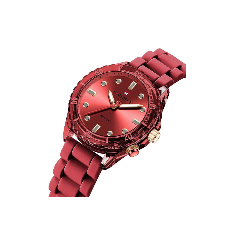 Picture of Naviforce 7115 Women’s Stylish Analog Watch – Red Dial with Gold-Tone Accents