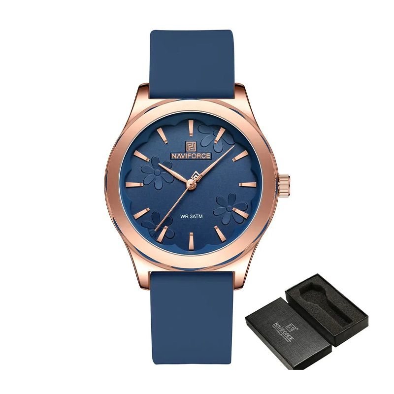 Picture of Naviforce 5051 Women's Quartz Watch – Deep Blue Dial with Elegant Steel Strap