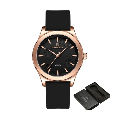 Picture of Naviforce 5051 Women's Quartz Watch – Sleek Black Dial with Stainless Steel Strap