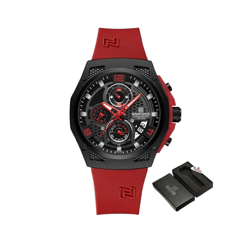 Picture of Naviforce 8051T Men's Sport Chronograph Watch – Bold Red Dial