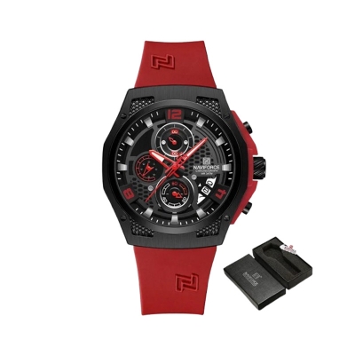Picture of Naviforce 8051T Men's Sport Chronograph Watch – Bold Red Dial