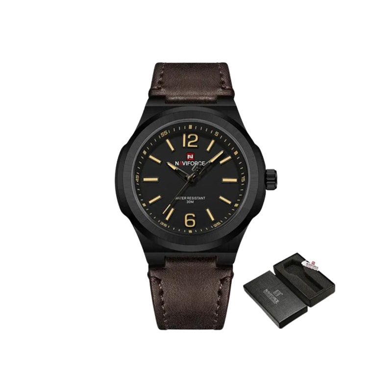 Picture of Naviforce 9233 Men’s Analog Watch – Black Dial with Stainless Steel Strap