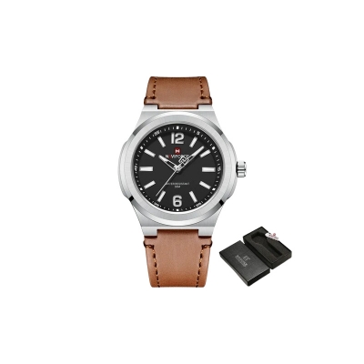 Picture of Naviforce 9233 Men’s Analog Watch – Brown & Black Dial with Stainless Steel Strap