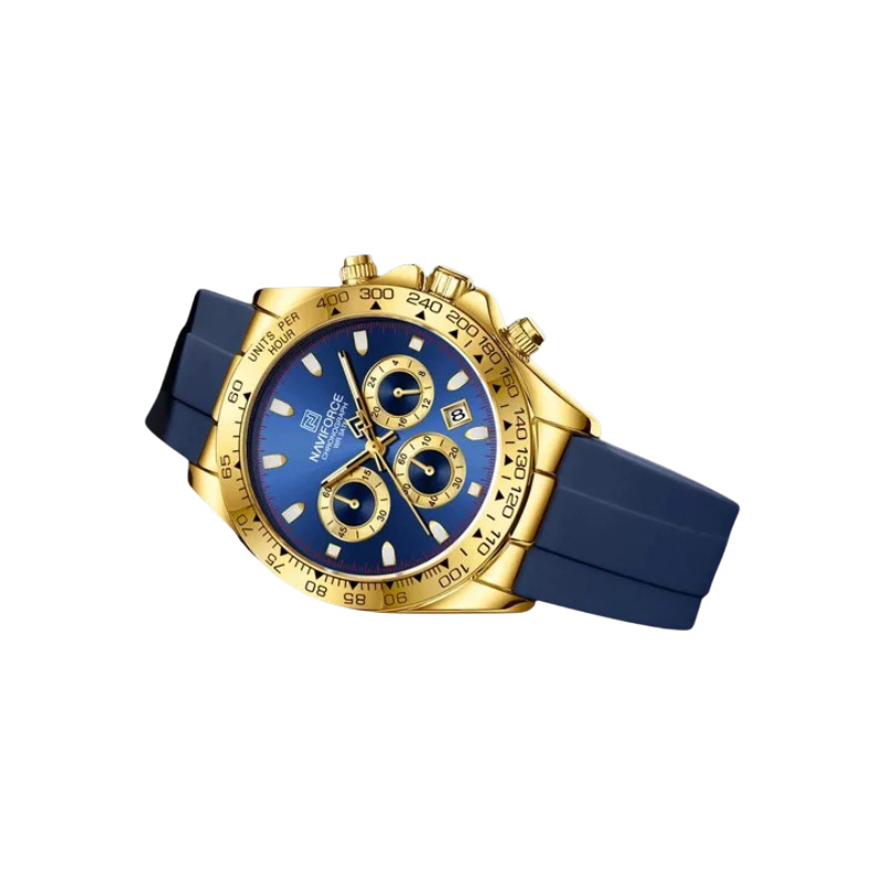 Picture of Naviforce 8054 Men’s Chronograph Sport Watch – Blue Dial with Leather Strap