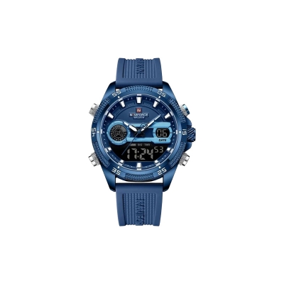 Picture of Naviforce 9223T Men's Sporty Analog Watch – Blue Dial with Stainless Steel Strap