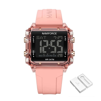 Picture of Naviforce 7101T Women's Quartz Watch – Elegant Pink Dial with Stainless Steel Strap