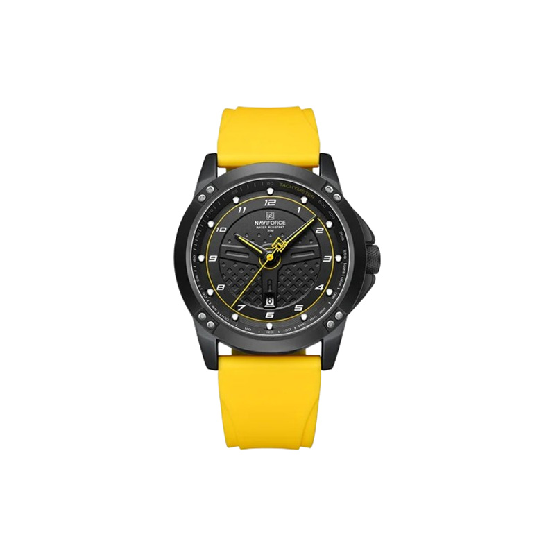 Picture of Naviforce 8031 Men's Dual Display Sports Watch – Yellow Dial with Black Strap