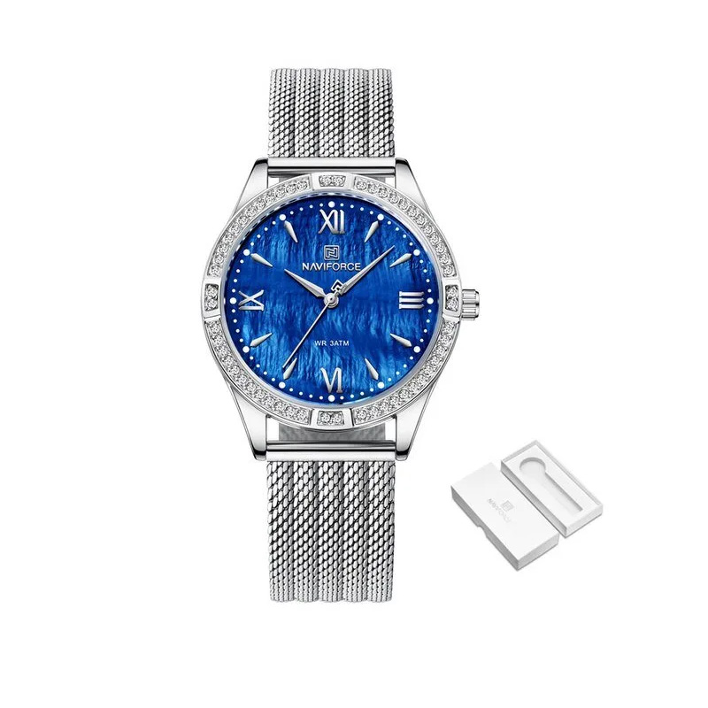 Picture of Naviforce 5028 Women's Elegant Watch – Silver Case with Blue Dial