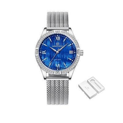 Picture of Naviforce 5028 Women's Elegant Watch – Silver Case with Blue Dial