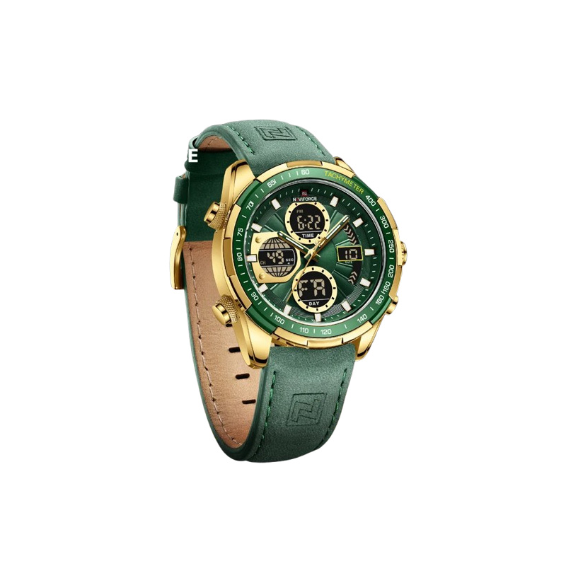 Picture of Naviforce 9197 L Men’s Luxury Watch – Golden Case with Green Dial