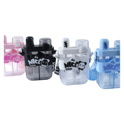 Picture of Nice Dual Straw Water Bottle – 650ml Leakproof Sports Bottle with Handle