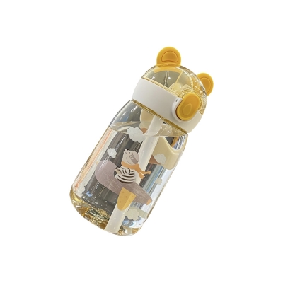 Picture of Cartoon Bunny Kids Straw Water Bottle – Spill-Proof with Strap, Cute & Durable for Toddlers & School Use