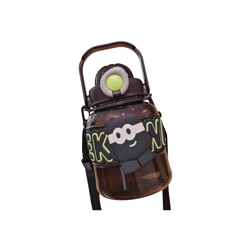 Picture of 1000ml Cute Cartoon Large-Capacity Straw Water Bottle – Kids & Student Cup with Strap | Portable Outdoor Plastic Bottle