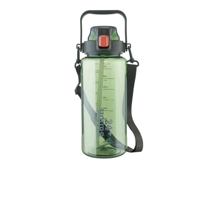 Picture of 2-Liter Large-Capacity Sports Water Bottle for Girls – Portable Straw Cup with Handle & Shoulder Strap