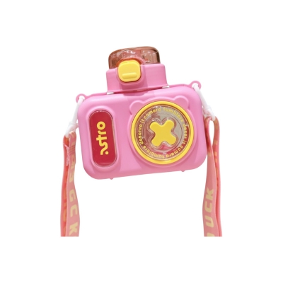 Picture of Camera-Shaped Kids Water Bottle | Cute Leakproof Straw Bottle with Strap for School & Travel