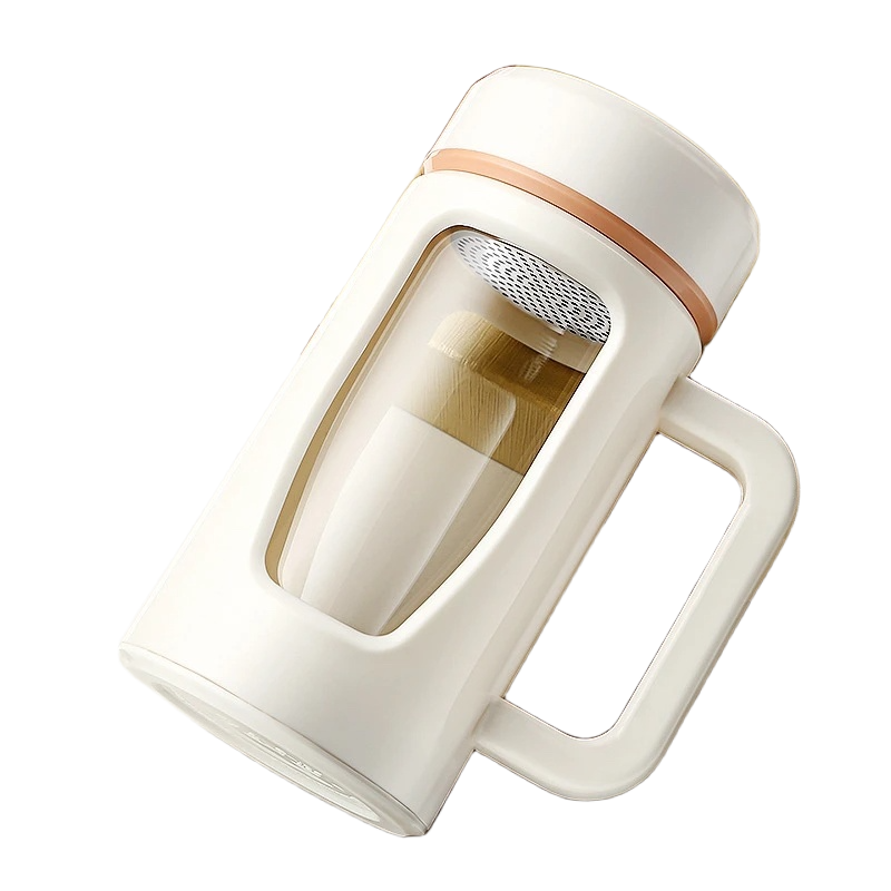 Picture of Large Capacity Glass Tea Cup with Handle and Lid | Heat-Resistant Transparent Mug for Tea, Coffee & More