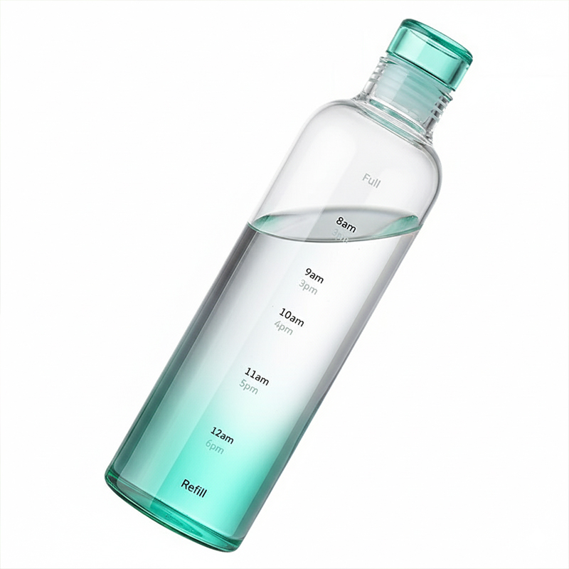 Picture of Xiaohongshu-Inspired Time Marker Glass Water Bottle | 500ml Aesthetic Hydration Bottle with Lid & Strap