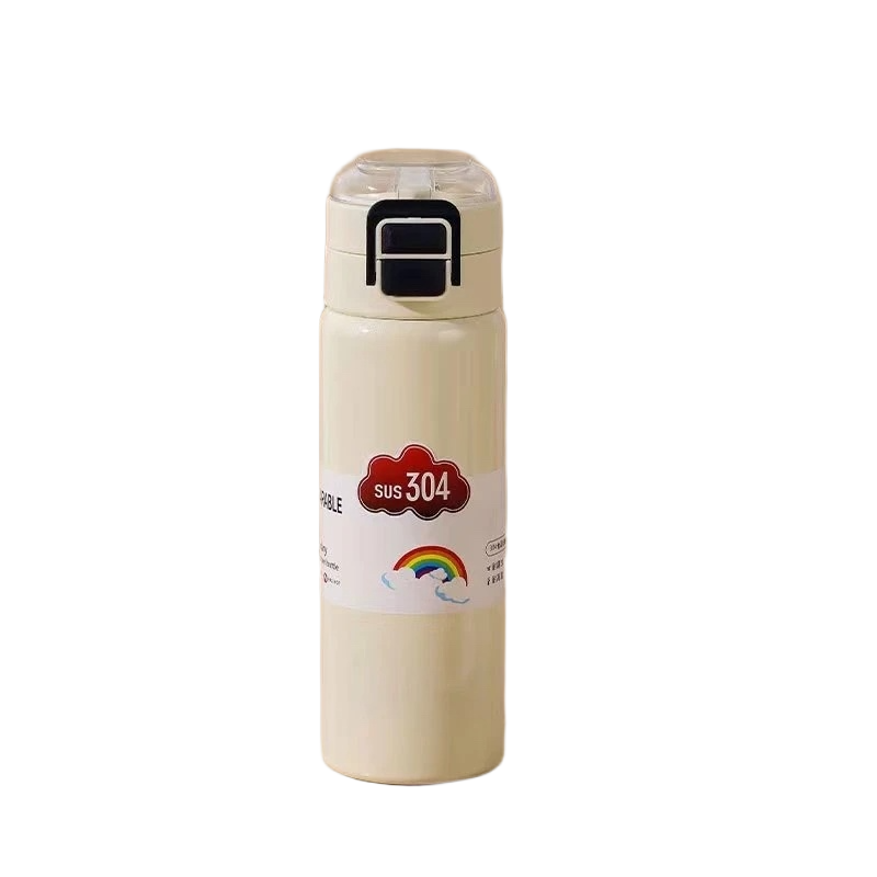 Picture of New Straw Insulated Bottle | 316 Stainless Steel Vacuum Flask with Flip Lid & Built-in Straw