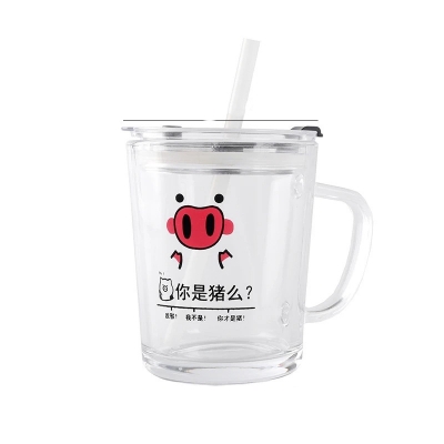 Picture of Trendy Glass Straw Mug | Aesthetic Transparent Cup with Lid & Reusable Straw