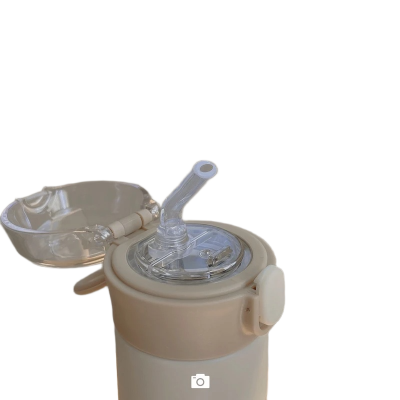 Picture of Cute Aesthetic Portable Straw Water Bottle – 500ml | Minimalist Travel Tumbler for Girls & Teens