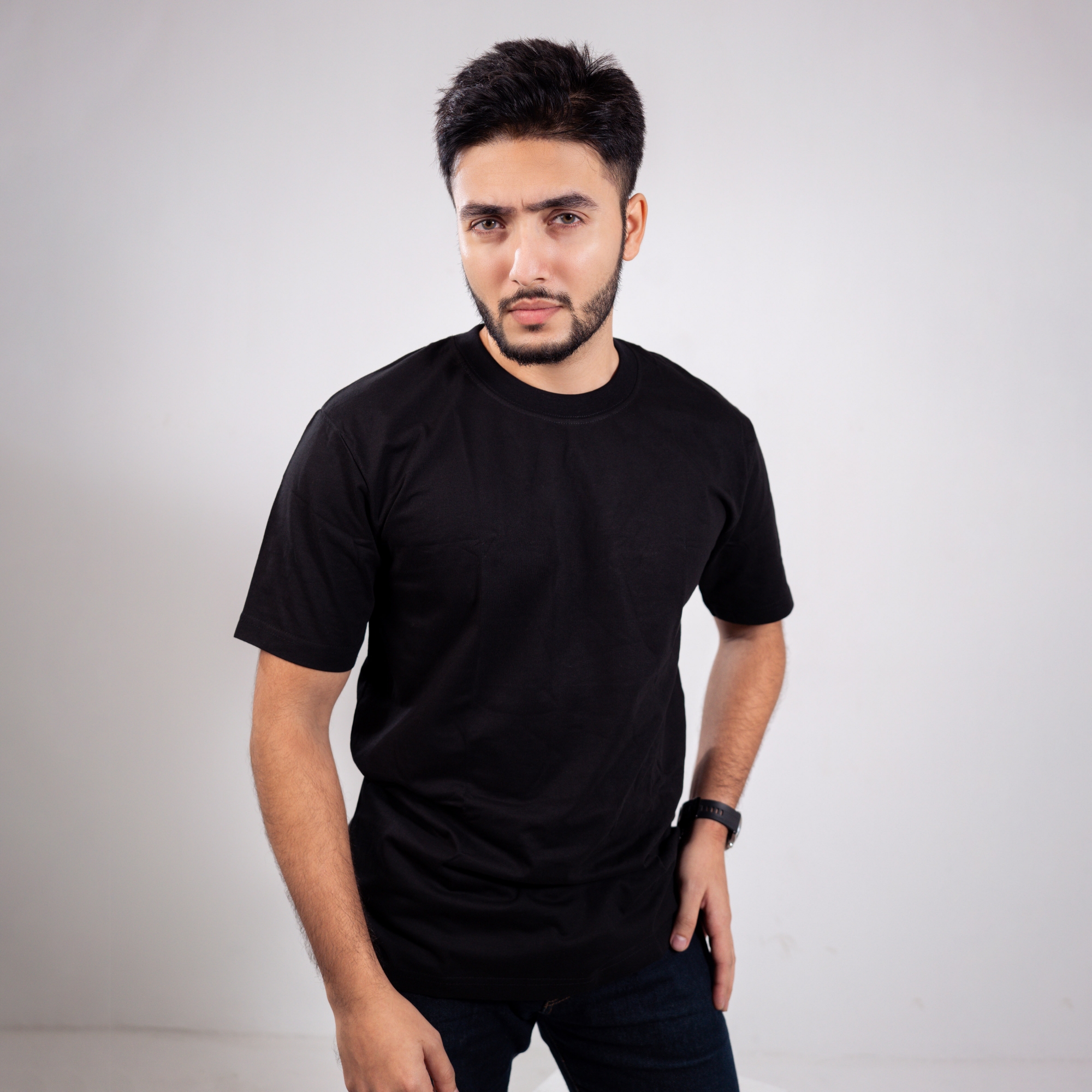 Picture of REDWOOD Premium Solid T-shirt 3 Piece Combo (Off-White, Black, Bottle Green)