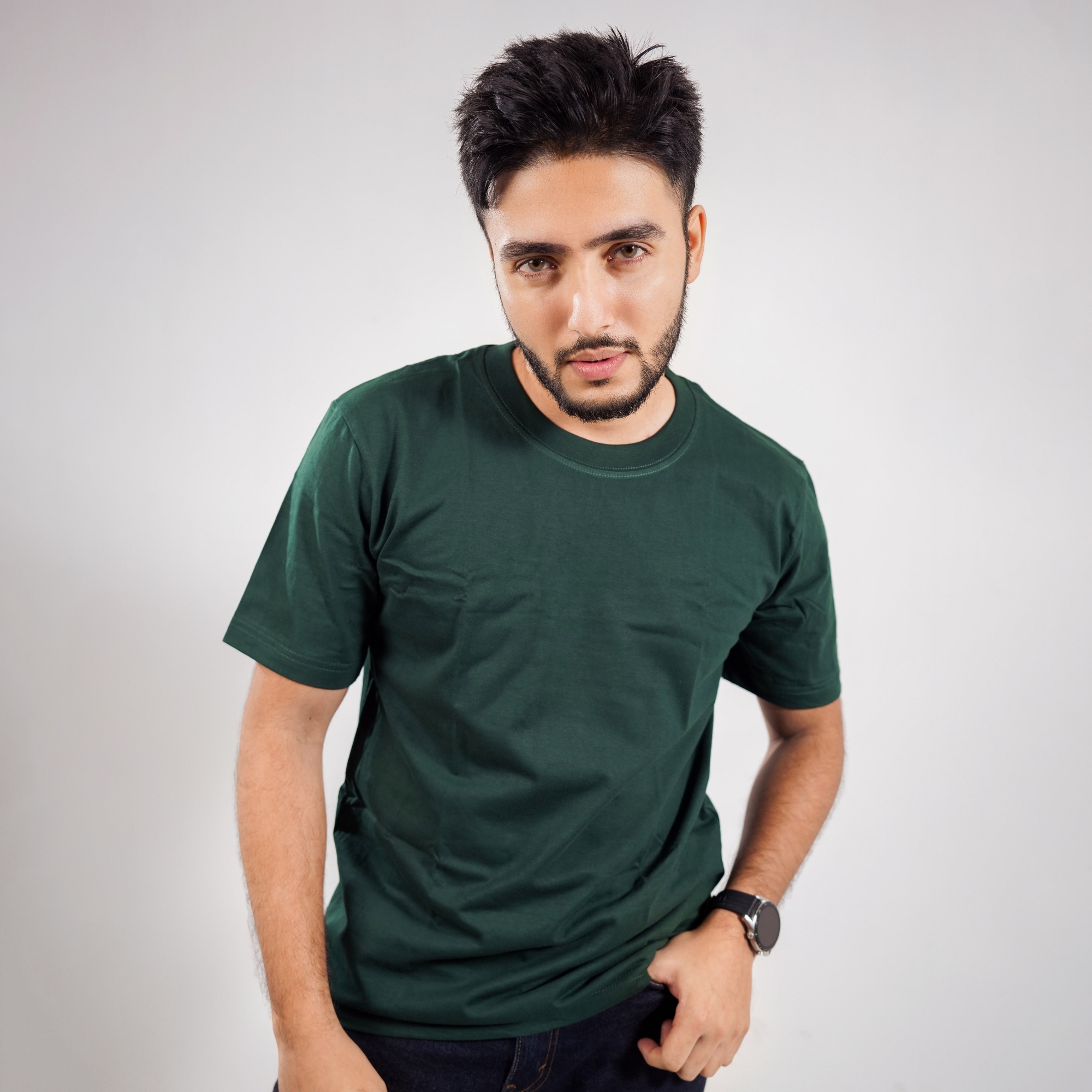 Picture of REDWOOD Premium Solid T-shirt 3 Piece Combo (White, Maroon, Bottle Green)