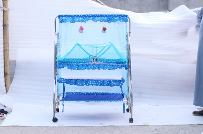 Picture of Stainless Steel Dolna Bed For New Born Baby A Cozy Nest Cradle model no SS-120 With Full Supporting dolna bed with mosquito net Bacchader Dolna Baby Dolna