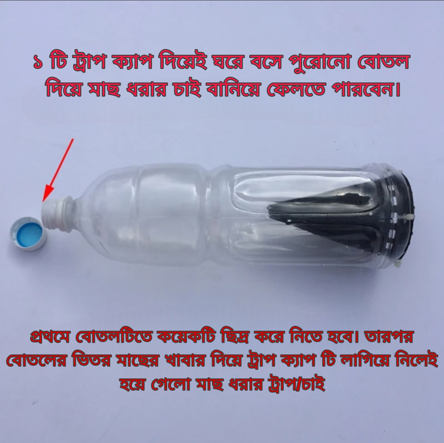 Picture of Fish Trap Cap For Catcher Outdoor Fishing Net Cage Plastic Fish Trap Cage Cap Easy to Install at Any Bottle or Pipe