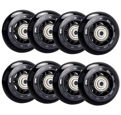 Picture of 8 Pack Inline Skate Wheels, Indoor/Outdoor Roller Skate Wheels, Roller Blade Replacement Wheels with Bearing 64mm