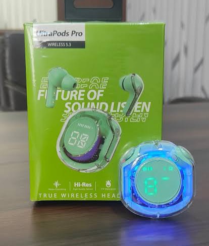 Picture of Ultra Pods Pro Earbuds Transparent TWS Bluetooth Earbuds BT Noise Cancelling Gaming Stereo sound earbuds High bass HD Mic Low Latency by Saimon Gadget & Electronics Ltd