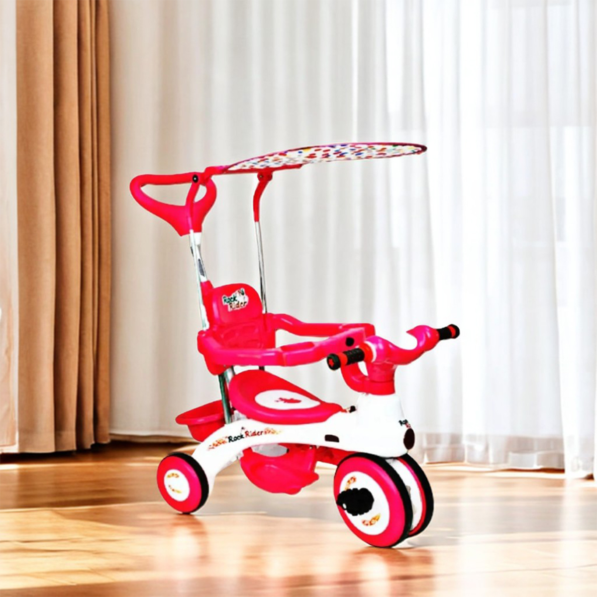 Picture of Rock Rider Complete 9M Pink-Blue Tricycle For Baby Kids Music System - Fun And Safe Tricycle For Kids' Enjoyment Cash On Delivery Available