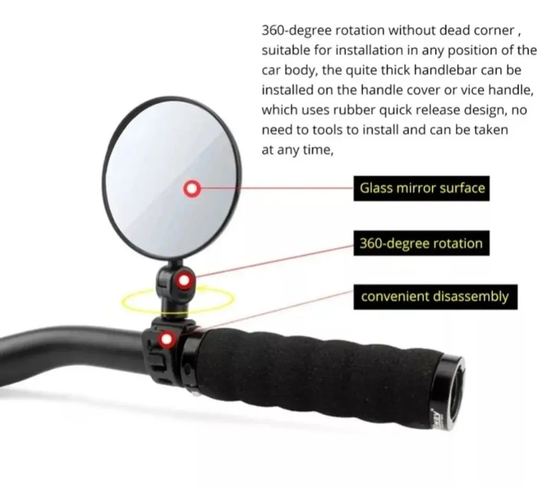 Picture of Original China Cycle 360 Mirror. High Quality Cycle Rear-viewer Mirror. Made In China (360 Oval Mirror)