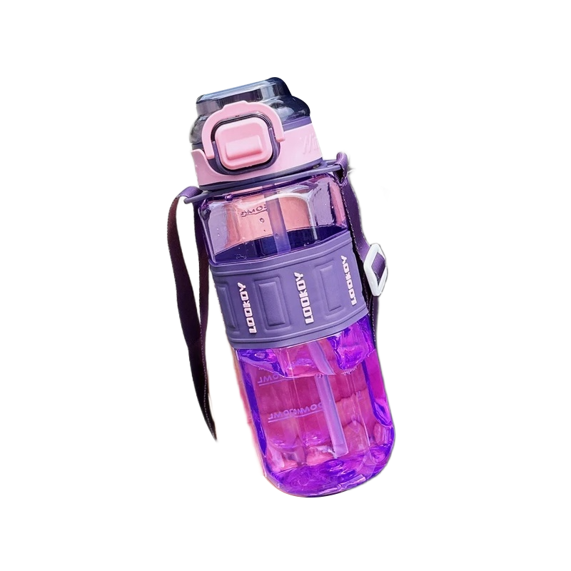 Picture of Geometric Sports Straw Bottle – 750ml | Stylish Leakproof Tumbler with Handle