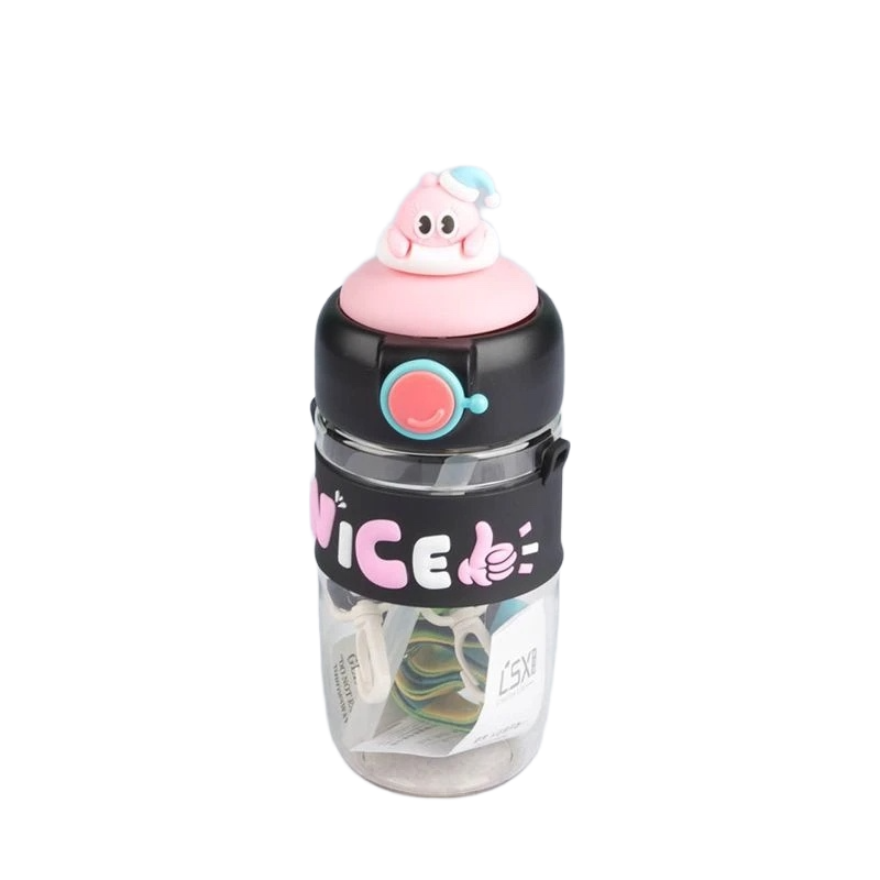Picture of Cute Cartoon Kids Water Bottle with Straw – 550ml | BPA-Free Plastic | Leak-Proof Design