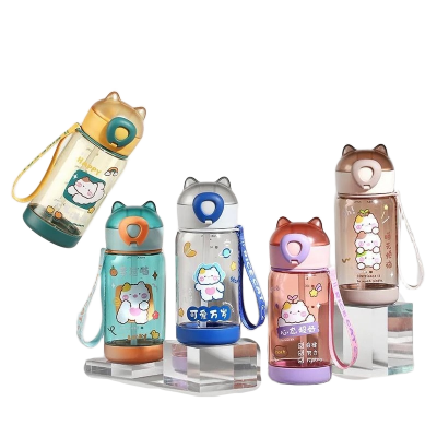 Picture of Cute Summer Kids Camera-Style Water Bottle – 600ml | Fun & Portable with Straw