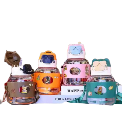 Picture of Creative Triangle Bunny Kids Plastic Straw Cup – 500ml | Cute & Spill-Proof