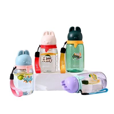Picture of Wholesale Cute Character Large-Belly Water Bottle with Phone Holder – 1000ml | Stylish & Functional