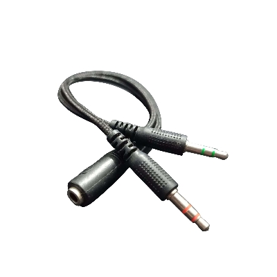 Picture of 3.5mm AUX Audio Mic Splitter Cable Earphone Headphone Adapter  PC Headphone Converter  headphone converter for pc