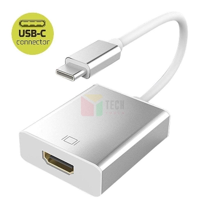 Picture of USB3 1-C Digital AV Multiport Adapter  Type C HDMI Converter - Silver  USB Port White Durable for Apple