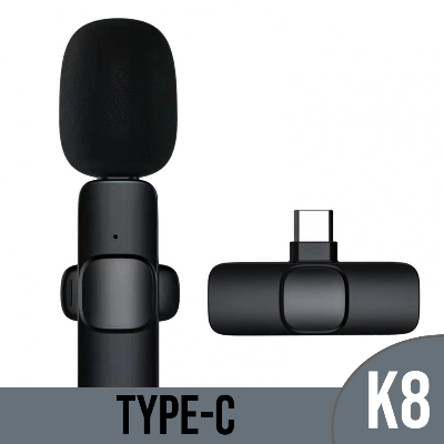 Picture of K8 Wireless Microphone Professional Lapel Lavalier Microphone Portable Audio Video Mic Remove Noise Mini Mic Lapel For Youtube Facebook Vloggers Interview Auto-Syncs-Type C - Microphone