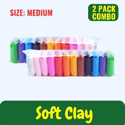 Picture of 12 Colors Soft Super Light Clay Modeling Air Dry Clay For DIY Handmade Toys | Size Medium | 2 pack=24 pcs