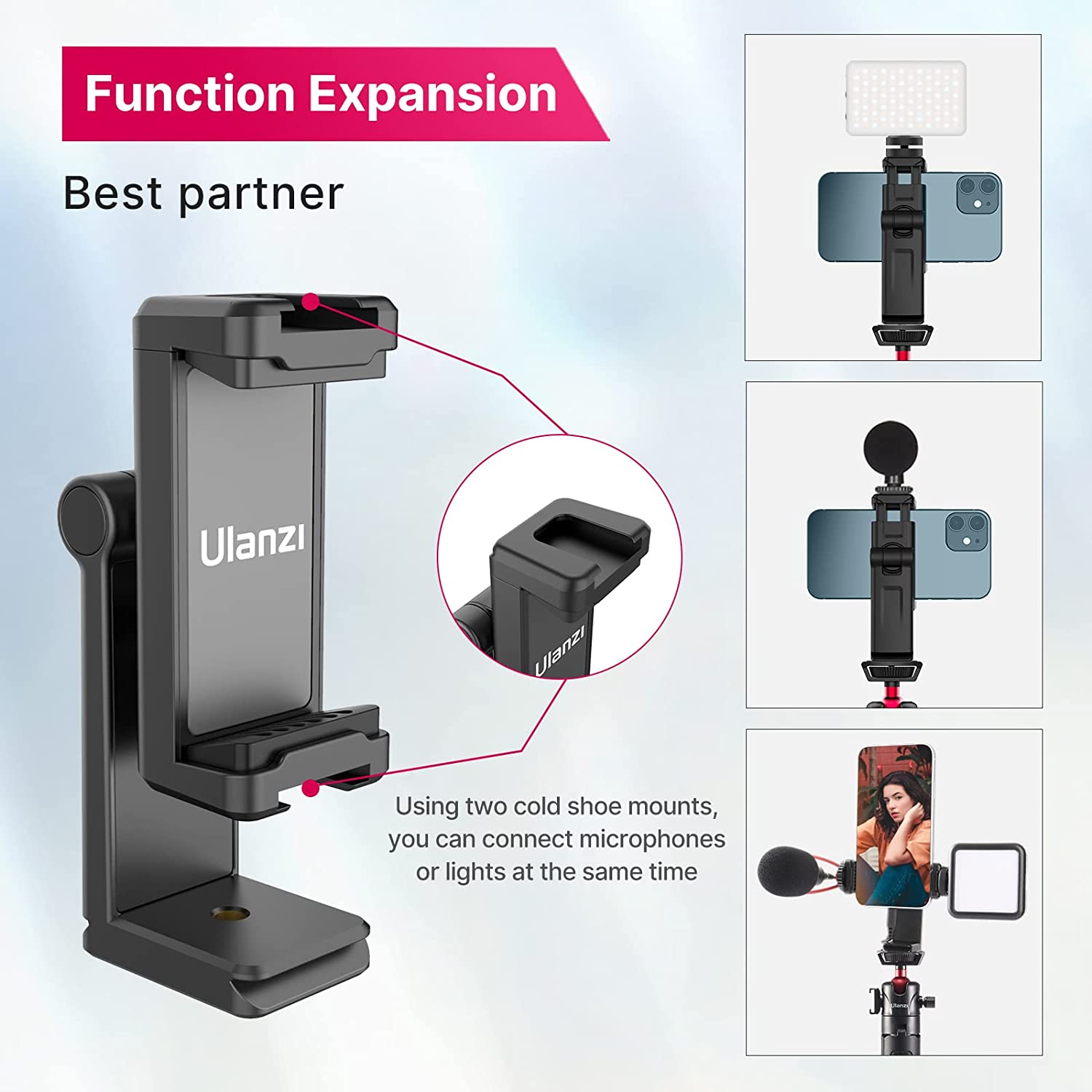 Picture of Ulanzi ST-22 360º Rotatable and Tiltable Mobile Holder Only With Double Cold Shoe Mount