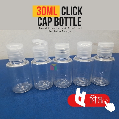 Picture of Oil Plastic  Bottle Tiptop Cap 30Ml Transparent- 5pcs