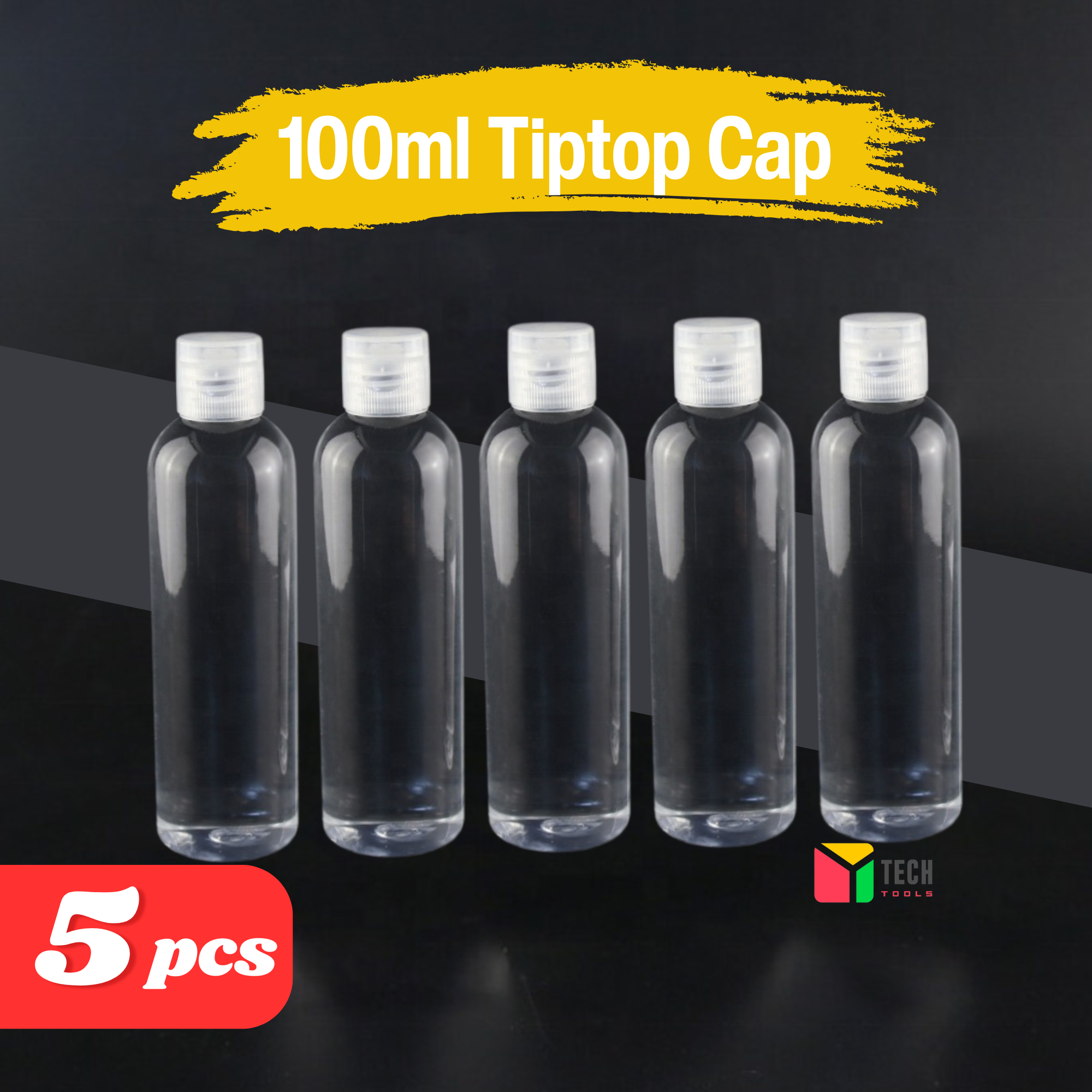 Picture of Plastic Oil Bottle Tiptop Cap 5 Piece Combo 100Ml