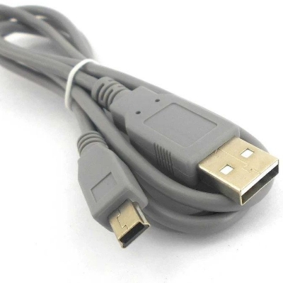 Picture of USB Cable 1 m 1 Meter V3 5 Pin  (Compatible with All Smartphones, Tablets and MP3 player, Grey, One Cable)