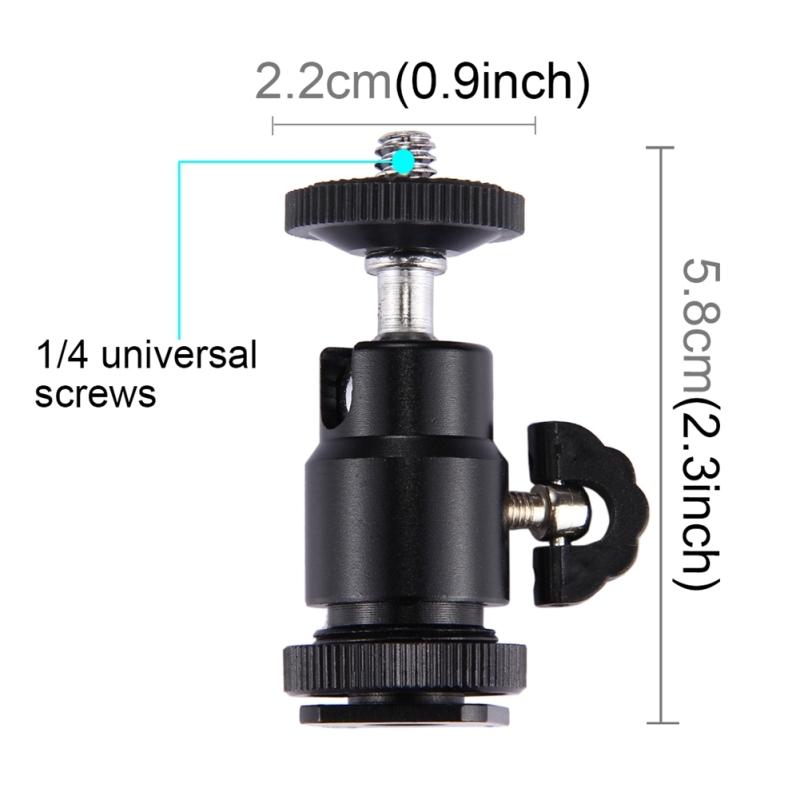 Picture of PULUZ Aluminum Rotatable Mini Tripod Ball Head 1/4" Screw Rotary Mount Stand for Canon Nikon DSLR DV Camera