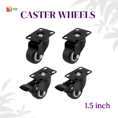 Picture of 1.5 inch Rubber Castor Wheels(4/set including 2 with brake)